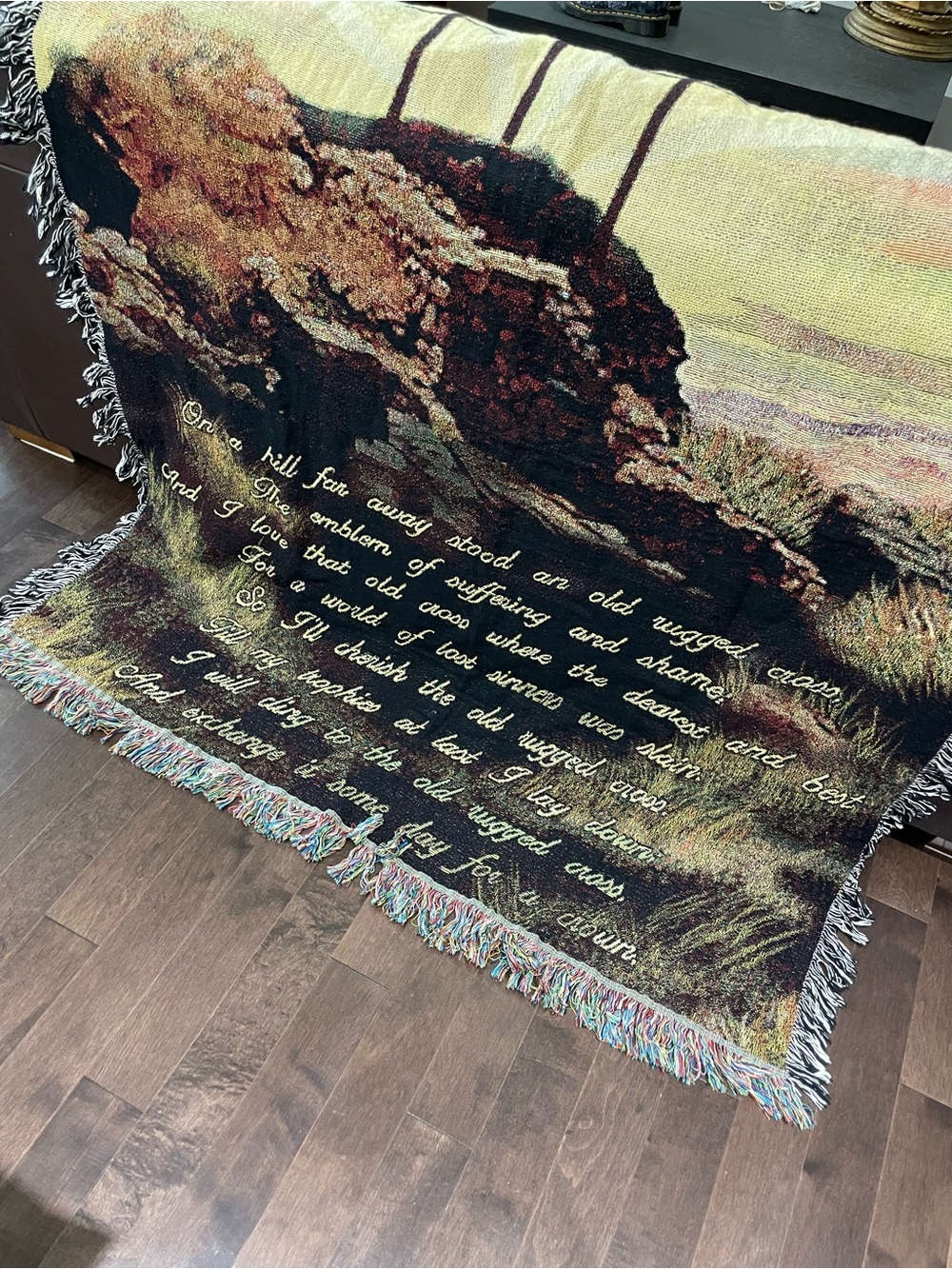 The Old Rugged Cross Christian Tapestry Blanket 50x60 Inches NWT